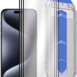 AlzaGuard 2.5D Glass EasyFit DustFree na iPhone 15 Pro – 3 ks v balení s aplikátorom