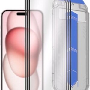 AlzaGuard 2.5D Glass EasyFit DustFree na iPhone 15 Plus – 3 ks v balení s aplikátorom