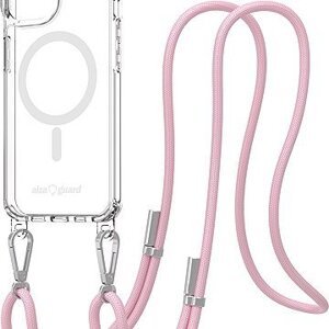 AlzaGuard Luxe Detach Lanyard Case Compatible with MagSafe for iPhone 14 ružový