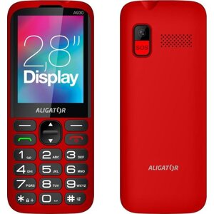 Aligator A930 GPS 4G Senior červený + nabíjací stojan