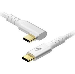 AlzaPower 90AluCore USB-C to USB-C 2.0, 100 W, 1 m – strieborný