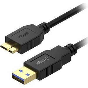 AlzaPower Core USB-A (M) to MicroUSB-B 3.2 Gen 1, 1 m – čierny