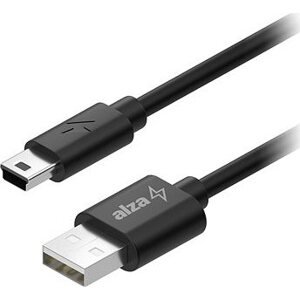 AlzaPower Core USB-A (M) to MiniUSB 1 m – čierny