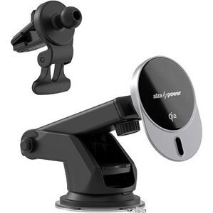 AlzaPower WQC201 Wireless Qi2 Car Charger 15 W pre MagSafe čierna
