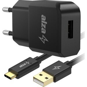 AlzaPower Smart Charger 2.1 A čierna + Core USB-C 2.0 1 m čierny