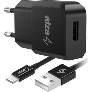 AlzaPower Smart Charger 2.1 A čierna + Core Lightning MFi (C189) 1 m čierny