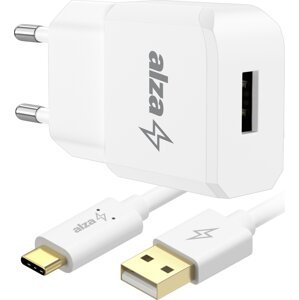 AlzaPower Smart Charger 2.1 A biela + Core USB-C 2.0 1 m biely