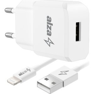 AlzaPower Smart Charger 2.1 A biela + Core Lightning MFi (C189) 1 m biely