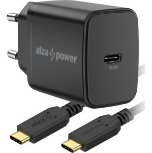 AlzaPower A110C Fast Charge 20 W čierna + Core USB-C 2.0 60 W 1 m čierny