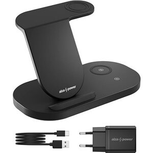 AlzaPower WSC100BB 3 in 1 Wireless Charger pre Samsung + nabíjačka 20 W čierna