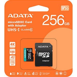 ADATA MicroSDXC 256 GB Premier Pro + SD adaptér