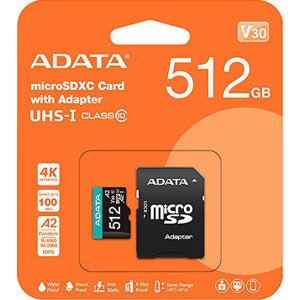 ADATA MicroSDXC 512 GB Premier Pro + SD adaptér