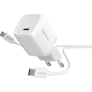 Epico 30W PD Charger Bundle with USB-C to USB-C Cable 1.2 m – biela