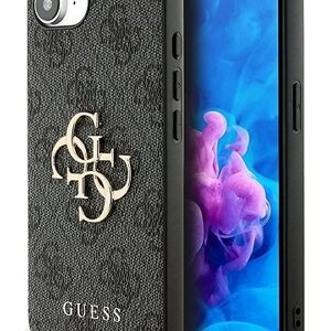 Guess PU 4G Metal Logo Zadný Kryt na iPhone 16e Grey