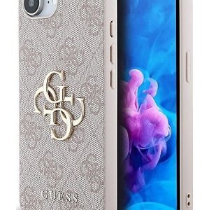 Guess PU 4G Metal Logo Zadný Kryt na iPhone 16e Pink