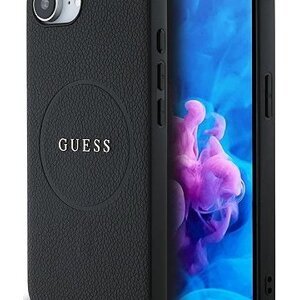 Guess PU Grained Classic Logo MagSafe Zadný Kryt na iPhone 16e Black