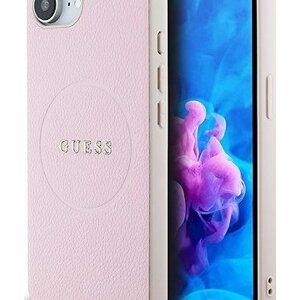 Guess PU Grained Classic Logo MagSafe Zadný Kryt na iPhone 16e Pink
