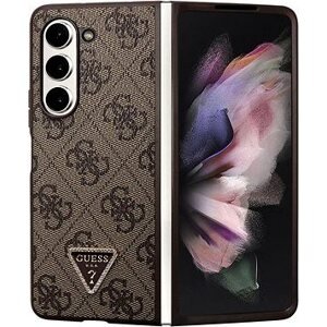 Guess 4G PU Leather Triangle Zadný kryt na Samsung Galaxy Z Fold 5 Brown