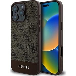 Guess PU 4G Stripe Zadný Kryt pre iPhone 16 Pro Max Brown