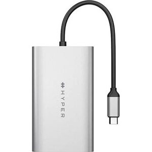 HyperDrive USB-C To Dual HDMI Adapter+PD over USB (M1) – Duálne HDMI – USB-C adaptér, strieborný