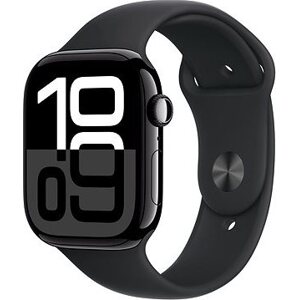 Apple Watch Series 10 46 mm Cellular Klavírne čierny hliník s čiernym športovým remienkom – S/M