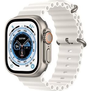 Apple Watch Ultra 49 mm titánové puzdro s bielym oceánskym remienkom