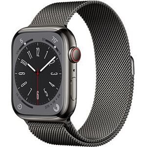 Apple Watch Series 8 45 mm Cellular Grafitový nerez s grafitovým milánskym ťahom