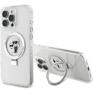 Karl Lagerfeld Ringstand Karl and Choupette MagSafe Zadný Kryt na iPhone 16 Pro White