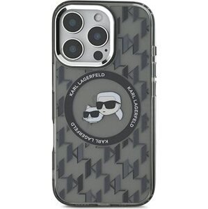 Karl Lagerfeld IML Monogram K&CH Heads MagSafe Zadný Kryt na iPhone 16 Pro Black