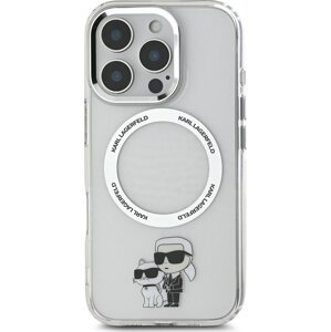 Karl Lagerfeld IML Karl and Choupette MagSafe Zadný Kryt na iPhone 16 Pro Max Transparent