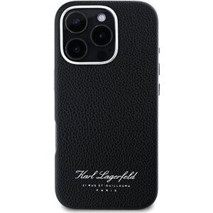 Karl Lagerfeld Grained PU Hotel RSG Zadný Kryt na iPhone 16 Pro Max Black