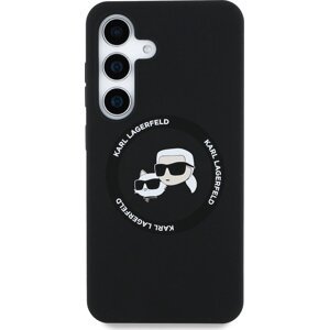 Karl Lagerfeld Liquid Silicone K&CH Heads MagSafe Zadní Kryt pro Samsung Galaxy S25+ Black