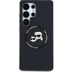 Karl Lagerfeld Liquid Silicone K&CH Heads MagSafe Zadní Kryt pro Samsung Galaxy S25 Ultra Black