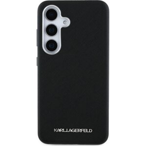 Karl Lagerfeld PU Saffiano Metal Logo and Frame Zadní Kryt pro Samsung Galaxy S25+ Black