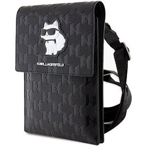 Karl Lagerfeld Saffiano Monogram Choupette NFT Taška na Telefón Black
