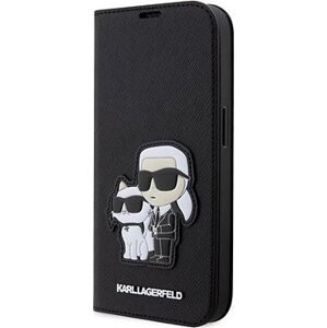 Karl Lagerfeld PU Saffiano Karl and Choupette NFT Book Puzdro na iPhone 13 Pro Max Black