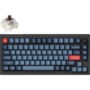 Keychron V1 Max Swappable RGB Backlight Brown Switch – Black – Knob Version, US