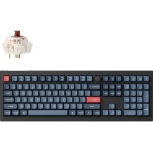 Keychron V6 Max Swappable RGB Backlight Brown Switch – Black – Knob Version, US