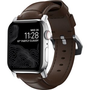 Nomad Traditional Band Silver/Brown AW Ultra 2/1 (49 mm) 9/8/7 (45 mm)/6/SE/5/4 (44 mm)/3/2/1 (42 mm)