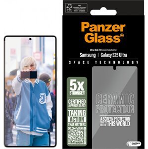 PanzerGlass Ceramic Samsung Galaxy S25 Ultra s instalačním rámečkem