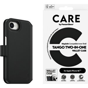 PanzerGlass CARE pouzdro Apple iPhone 16e MagSafe Wallet 2v1 černý
