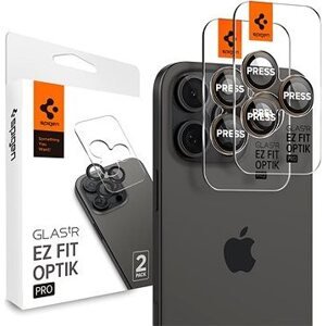 Spigen Glass tR EZ Fit Optik Pro 2 Pack Desert Titanium iPhone 16 Pro/Pro Max