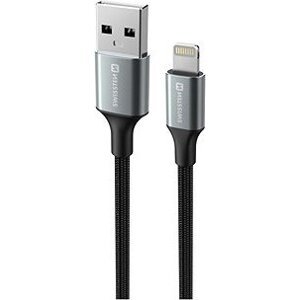 Swissten dátový kábel Textile II USB/Lightning 1,5 m čierny