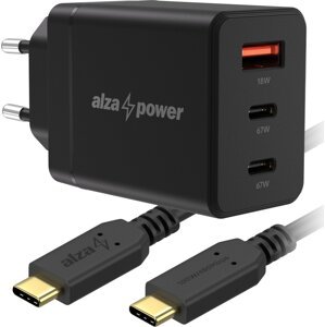 AlzaPower G610CCA Fast Charge 67 W čierna + Core USB-C 2.0 100 W 2 m čierny