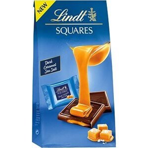 LINDT Squares Horká Čokoláda S Karamelovou Náplňou A Morskou Soľou 144 g
