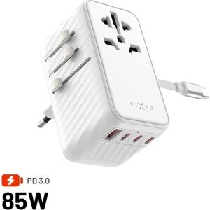 FIXED Voyager Travel GaN PD 85W pre EU UK a USA/AUS so 4× USB-C a 1× USB biela