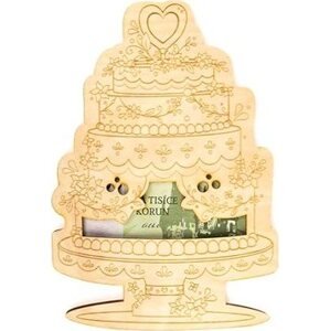 Albi Drevené vrecko na peniaze – torta – svadba