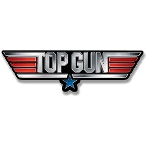Hybris Production AB Samolepka Top Gun Metal Logo 15 cm