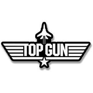 Hybris Production AB Samolepka Top Gun BW Logo 12 cm