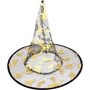 Rappa Čarodejnícky klobúk s magickými motívmi, detský, halloween – 28 cm